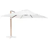 Image de Oviala Parasol déporté carré 3x3m effet bois écru, Naturel, l