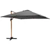 Image de Oviala Parasol déporté carré 3x3m Effet Bois Anthracite