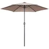 Image de Oviala Parasol droit en aluminium taupe, Taupe