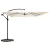 Image de Oviala Parasol déporté 3x3m et 4 Dalles à lestées Aluminium Blanc