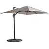 Image de Oviala Parasol déporté 2x3 m et 4 dalles lestées aluminium taupe, Taupe, Large