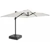 Image de Oviala Parasol déporté 3x4m et dalle à lester sur roues aluminium blanc, Blanc, Large