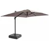 Image de Oviala Parasol déporté 3x4m et dalle à lester sur roues aluminium taupe, Large