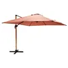 Image de Oviala Parasol déporté carré 3x3m effet bois argile