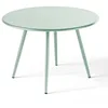 Image de Oviala Palavas - Table Basse Ronde en métal Vert Sauge 40 cm