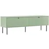Image de Oviala Meuble TV 2 Portes en Acier et MDF décor mélaminé 150 cm Vert Sauge