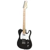 Image de Guitare électrique Woodbrass TL100 Noire - Guitare polyvalente idéale pour débuter - Corps forme T Tilleul Américain Touche érable - Style country, hard, rock