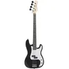 Image de Basse électrique Woodbrass PB100 Noire - Guitare basse polyvalente idéale pour débuter - Corps forme PB Frêne Touche érable - Style rock, pop, funk, blues, hard, jazz