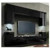 Image de Meuble TV suspendu 240cm collection CEPTO, 4 portes, coloris noir brillant.