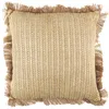 Image de Home Deco Factory Raphia Naturel Dehoussable 40X40cm Decoration Textile D'Interieur Coussin, Polyester, Beige Doré