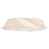 Image de HOME DECO FACTORY, TX0090, Coussin boucle ethnique, confort exceptionnel, polyvalent pour salon ou chambre à coucher, entretien facile, résistant, 30 x 50 cm, blanc, textile: polyester, boulette beige