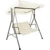 Image de HOME DECO FACTORY Macramé, HDO0096, Balancelle Soria Beige 140 cm M1, Mobilier d'Extérieur, 146x160x109 cm, Hauteur Assise 54 cm, Déperlant, Traitement époxy