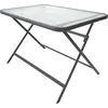Image de HOME DECO FACTORY, HDO0263, Verre Trempe Formentera Gris M1, Table d'Extérieur, 110x70x75 cm, Hauteur Assise 0 cm, UV-Textile,Déperlant Traitement époxy, Noir