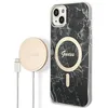 Image de Guess Bündeln GUBPP14SHMEACSK Coque et chargeur pour iPhone 14 6,1" Noir marbre
