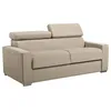 Image de Vente-unique-Canapé 3 places convertible express en tissu beige - couchage 140 cm - Matelas 22 cm avec mémoire de forme VIZIR