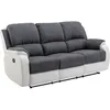 Image de Vente-unique - CanapÃ Â Â© 3 Places Relax en Microfibre et Simili Gris et Blanc Brody