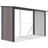 Image de Vente-unique - Abri bûches Varwood -L 290cm x l 105cm x H 190cm- métal - gris anthracite