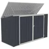 Image de Vente-unique-Abri pour poubelle triple en acier galvanisé gris anthracite - L237 x P101 x H131 cm - ILARIO