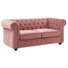 Image de Vente-unique - Canapé fixe 2 places Chesterfield - velours - rose poudré