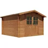 Image de Vente-unique-Abri de jardin en bois traité par autoclave 9,91 m² épaisseur 28 mm - HORTUSA