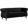 Image de Vente-unique - Canapé fixe 3 places Trumbo - velours - noir
