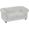 Image de Vente-unique - Canapé fixe 2 places Chesterfield - simili - blanc