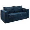 Image de Vente-unique-Canapé 4 places convertible express en velours côtelé bleu nuit - Couchage 160 cm - Matelas 14 cm LORETO