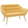 Image de Vente-unique - Canapé fixe 2 places Caserta - tissu - jaune moutarde