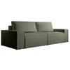 Image de Vente-unique-Canapé 4 places convertible en tissu texturé vert AMELIA