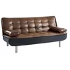 Image de Vente-unique - Canapé convertible 3 places Mishan - tissu - marron
