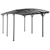 Image de Vente-unique-Carport pergola simple autoportant en aluminium - 1 voiture - 15,15 m² - Gris anthracite - BARESA
