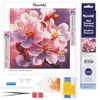 Image de Figured’Art Mini Diamond Painting Broderie Diamant 25x25cm Toile Entière Roulée avec Perles Rondes - Floraison des Cerisiers - Kit Complet DIY Activité Manuelle Loisirs Créatifs Adultes
