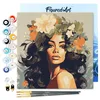 Image de Figured'Art Mini Peinture par Numéro Adulte 20x20cm avec cadre Reine de beauté florale - Petit Format Kit de Loisir Créatif DIY Numéro d'Art Complet