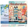 Image de Figured'Art Peinture par Numéro Adulte avec Cadre Affiche de voyage Amsterdam en fleurs - Activité Manuelle Kit de Loisir Créatif DIY Numéro d'Art Complet - 40x50cm toile tendue sur châssis
