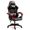 Image de AMSTRAD Ultimate-BK-Ruby Fauteuil/Chaise de Bureau Gamer Coloris Noir & Rouge - Coussin Lombaire & appuie tête