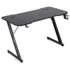 Image de Amstrad Bureau Gamer AMS-DESK120-2Z-BLACK - Largeur 1m20 - Style Carbone - Porte gobelet & Casque