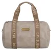 Image de David Jones Paris - Sac polochon femme homme en similicuir grainé - Grand format cabine avec bandoulière - Sac sport, week-end ou ville, Grey, Sac Voyage, Format Cabine, Grande Capacité, Sportive