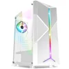 Image de SPIRIT OF GAMER Clone III - Boîtier PC blanc RVB - Compatible ATX/mATX/ITX - Tour de jeu vide avec paroi latérale en verre trempé - 2 ventilateurs PC de 120 mm, dont 1 ARGB inclus