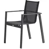 Image de DCB GARDEN Miami-FT Fauteuil alu textilène Gris Anthracite empilable, 58x58x84 cm