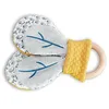 Image de Hochet en bois et papier bruissant Pollen 16cm coton bio Doudou et DC3845