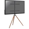 Image de KIMEX - Support écran TV sur Pied - Design chevalet scandinave - Pivotant - Coloris Noir/Noyer - pour écran 45-65 Pouces - Charge Maxi 32 kg - 030-4164
