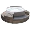 Image de N NETSPA - Mobilier Seul - Vita Premium 160 - pour Spa - SP-MOB160R - Ensemble de 5 Modules Complémentaires pour Spa Semi-Rigide Vita Premium - Bancs Confortables en PVC Tressé - Structure Aluminium