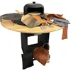 Image de Pack BRASERO 95cm avec housse, kit d'accessoires, gants, tablier cuir, sac à buche en cuir, son contour en bois, son four à pizza, son plateau à pizza en bois et sa spatule en alu pour pizza
