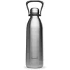 Image de Qwetch - Grande Bouteille Isotherme - Inox Brossé 1,5L - 48h Froid et 16h Chaud - Etanche & Sans BPA - Gourde Inox avec Poignée de Portage - Thermos isotherme pour Pique-nique, Camping, Famille