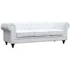 Image de Canapé fixe Chesterfield "Aliza" - 208 x 82 x 70 cm - 3 places - Blanc