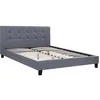 Image de Lit double en pvc "Julia" - 160 x 200 - Gris clair
