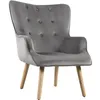 Image de Fauteuil style scandinave velours "Odense" - 73 x 81 x 92.5 cm - 1 place - Gris