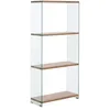 Image de Etagère bibliothèque en Verre trempé et 4 Plateaux en Bois MDF - Design Contemporain - Ice/L