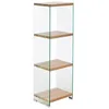 Image de Meubletmoi Etagère bibliothèque en Verre trempé et 4 Plateaux en Bois MDF - Design Contemporain - Ice/S