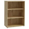 Image de Meubletmoi Bibliothèque 3 Niveaux Hauteur 115 cm décor Bois chêne Rustique 2 étagères réglables - rangements Bureau Chambre - Manolo